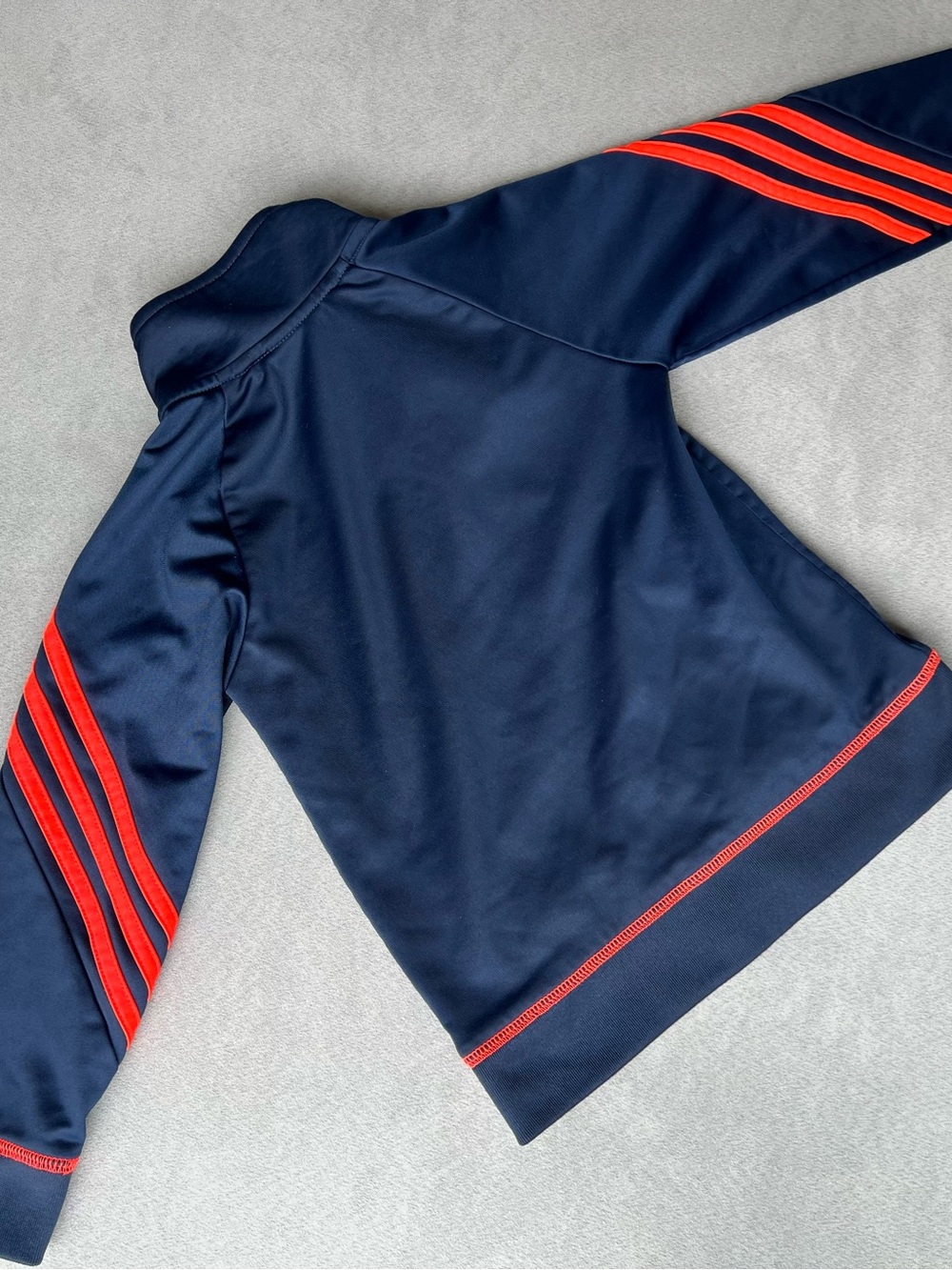 Lot of 3 adidas 4T Jackets: Navy/Orange & Gray/Lime Track Jkt, Blue/Black Hoodie - Picture 6 of 12